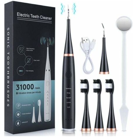 BUNTHAUS PA Détartreur dentaire à ultrasons, détartrant, détartreur dentaire, appareil de beauté des dents, nettoyant anti-tartre - noir (1/4)