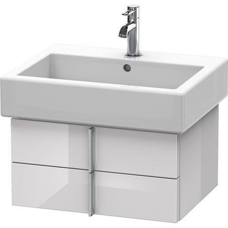 Pensile Duravit Vero Vanity 6204, con 2 cassetti, 550 mm, Colore (anteriore/corpo): Laccato lucido bianco lilla lucido - VE620402727