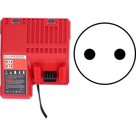 Chargeur et Maintien de Batterie Lithium 100‑240V pour Perceuse Milwaukee M14 M18 Prise UE (1/5)