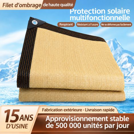 Filet d'ombrage 4x8 m polyéthylène beige 90 % avec œillets et coins renforcés 4 8 jaune 37 × 40 × 10 cm 2,08 kg – Livraison gratuite (1/5)