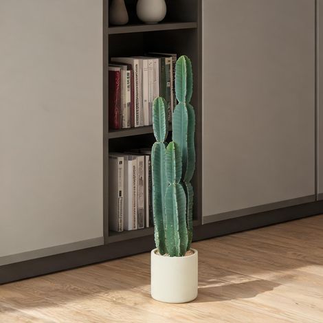 Plante artificielle coloris vert en plastique 25 x 25 x 111 cm (1/5)