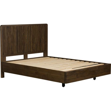 Lit 2 places bois recyclé brun 140 cm QUEENSTOWN (1/5)
