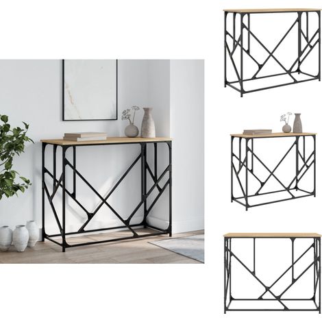 Table console chêne sonoma 100x40x80 cm bois d'ingénierie - Table Basse - Table D'appoint - Meuble D'entrée - Table Console - Décoration Intérieure (1/5)