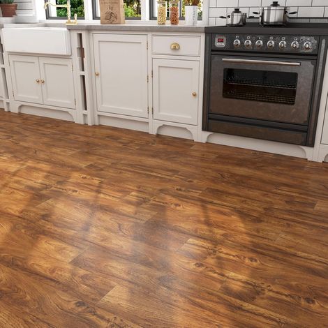 Dalle PVC Adhesive Sol de Salle de Bain Effet Bois Marron 90X15cm Épaisseur 1,66 mm 2,3m² -17 Pièces Adhesif Sol Chambre Salle de Bain Revetement de Sols Cuisine Dalles Adhesives PVC Sols (1/5)