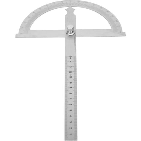 Rapporteur d'angle goniomètre en acier inoxydable 0-180°, règle de 15 cm, 150 x 200 mm (1/5)