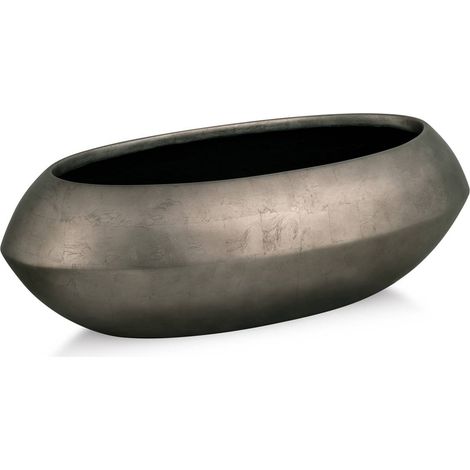Bac résine synthétique Long 48 x l 22 cm H17 cm Int. vase long métal bronze - dimhaut: H 17 cm - couleur: Cuivre