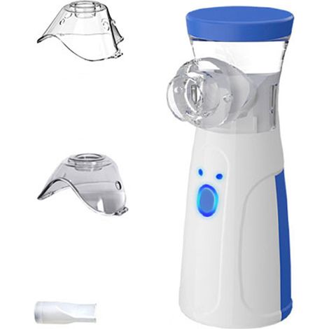 Nébuliseur à ultrasons portable mains libres, masque silicone doux, brume fine silencieuse, inhalateur compact rechargeable pour bébé et adulte (1/5)
