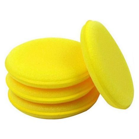 12 piezas de paños de limpieza para coche, espuma de pulido para coche, esponja para encerar, aplicador de cera en forma de esponja amarilla (1/5)