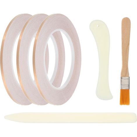3 Rouleaux 36 Yard 1/6 Inch Ruban De Cuivre Avec Outil De Vitrail (1/5)