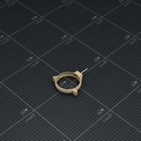 Collier de fixation avec patte à vis pour tuyau de 80 mm - Sable (1/4)