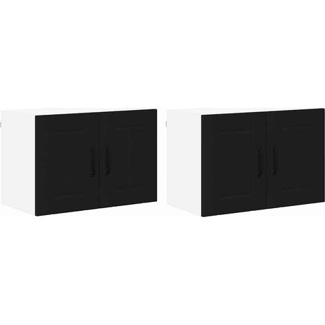 Meubles de Rangement,Armoire de cuisine 2 pcs Noir 60 x 31 x 40 cm Bois d'ingénierie CFW660760 (1/5)