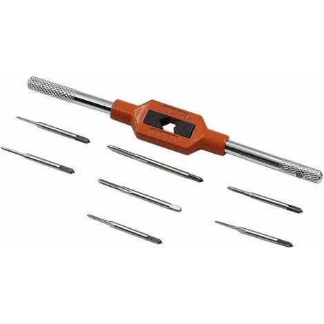 Mini Hand Screw Die Kits Metric DIY Tool Drill Tapping Kit M1.1 M1.2 M1.4 M1.6 M1.8 M2 M2.5 Adjustable with Tap Wrench M1-8, Plastic Case (1/5)