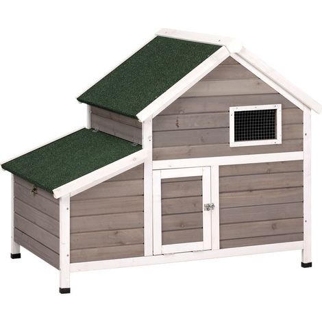 Hühnerstall aus Holz France, 119x77x98 cm, wetterfest und lackiert, mit Fenster und Eingangstür