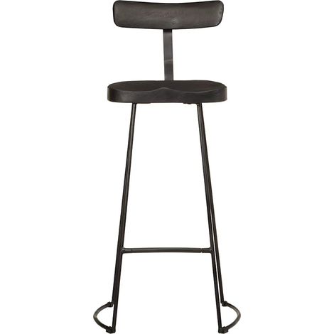 Lot de 2 Tabourets de bar，Chaise de bar noir 49x43x103cm bois manguier massif CFW238097 (1/5)