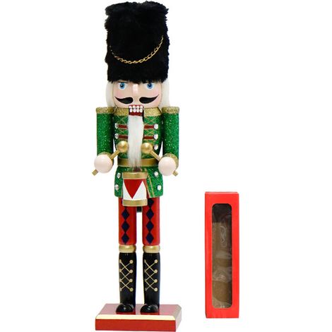 Casse-noisette de Noël en figurine, 30 cm, en bois pailleté, décoration de Noël, type 1 (1/4)