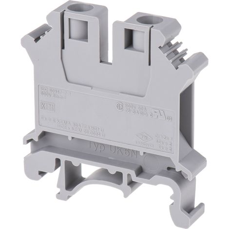Connecteur de barre omnibus à 2 fils 0,2-10 mm² gris Royaume-Uni 6 N 3004524