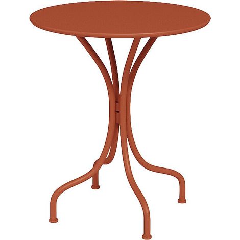 Table ronde de jardin D.60 cm en métal - Terracotta - MIRMANDE de MYLIA