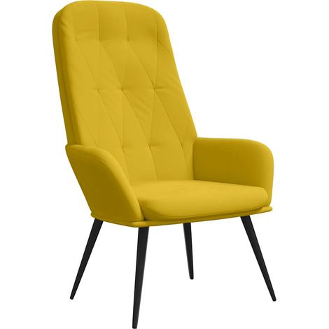 Chaise de relaxation Jaune moutarde Velours (1/5)