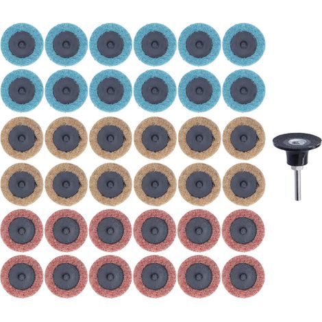 Disque De Ponçage De 37 Pièces De 2 Pouces, Disques De Changement Grossier, Jeu De Disques De Conditionnement De Surface pour Meuleuse (1/5)