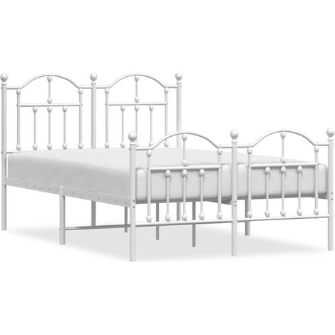 Maison Exclusive - Cadre de lit métal sans matelas et pied de lit blanc 120x190 cm (1/5)