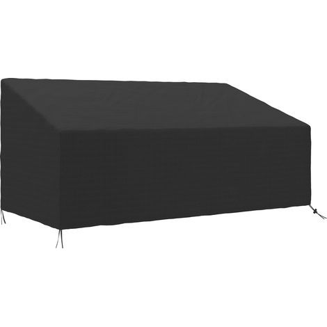 Housse de canapé exterieur imperméable 3 places, housse de banc de jardin 600D tissu oxford, 218 x 111 x 63/101 cm, noir (1/5)