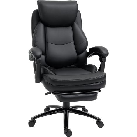Silla de Oficina Ergonómica Ajustable en Altura con Respaldo Inclinable hasta 130° Función Basculante y Resposapiés Retráctil Acero 65,5x79x118 cm (1/5)