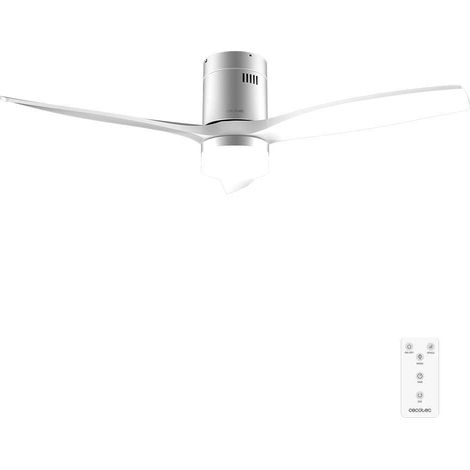 Cecotec Ventilador de Techo con Luz y Mando a Distancia de 52" EnergySilence Aero 5600 Classic Iron&White. Motor DC 40W