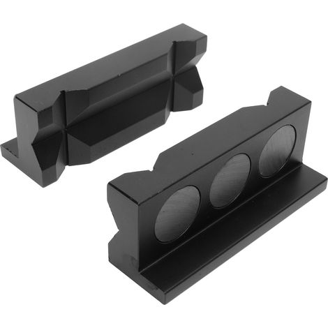 Lot de 2 mors de étau aimantés en alliage d'aluminium protections mâchoires établi serre-joint plat ou rainuré (1/5)