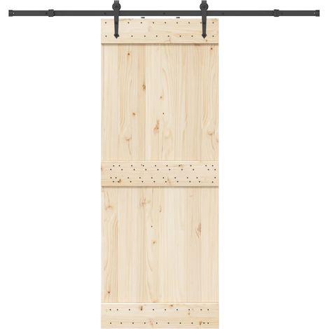 Schiebetürbeschlag-Set 213,5 cm Stahl Schwarz