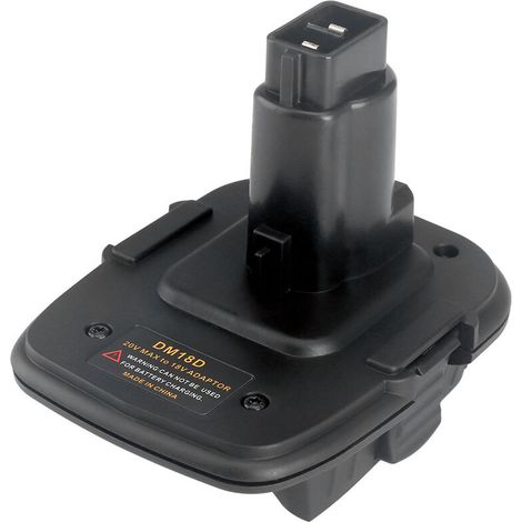 Adaptador convertidor de batería DM18D con puerto USB para herramientas Dewalt. Convierte baterías de iones de litio de 20 V de Milwaukee M18 a baterías de níquel-cadmio (NiMH) de 18 V DC9096.