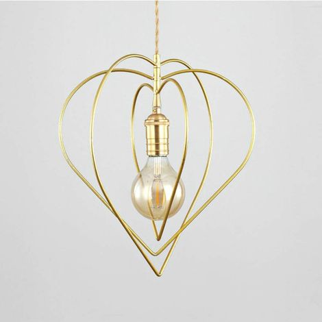 Coeur en métal pendentif lumière moderne nordique coeur tournant lustre en forme de coeur d'éclairage utilisé pour salle à manger salon cuisine chambre, (1/3)