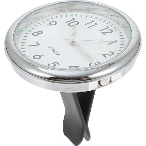 Horloge de voiture Mini Tableau de bord Horloge auto adhésive Horloge numérique-4X4X1CM-White