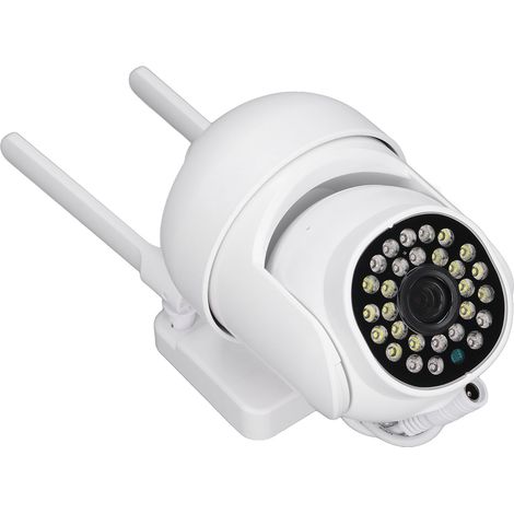 Caméra de surveillance WiFi rotative à 360° 1080P HD avec interphone bidirectionnel et vision nocturne pour l'extérieur