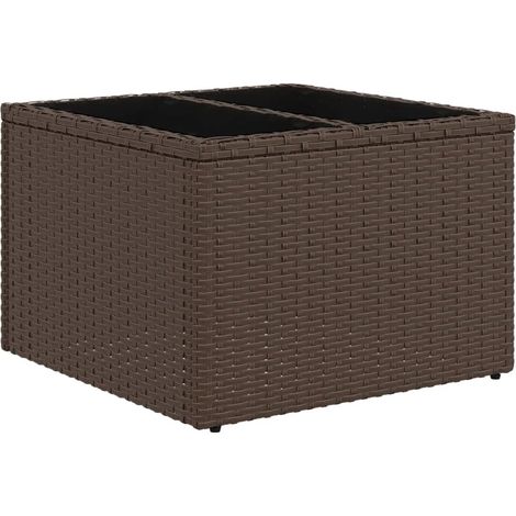 Maison Exclusive - Gartentisch mit Glasplatte Braun 55x55x37 cm P