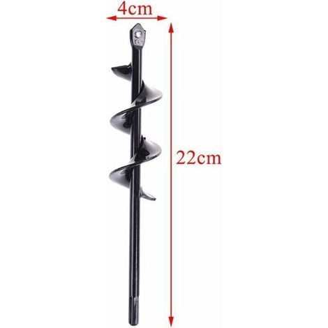 Tarière de jardin, tarière de jardin, tarière en spirale Tarière électrique Tarière électrique, perceuse rotative de jardin, outil de plantation pratique (220×40mm) (1/5)