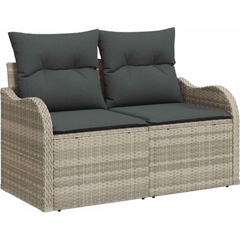 Maison Exclusive - Gartensofa-set mit Speicher 10 pcs Hellgrau Po