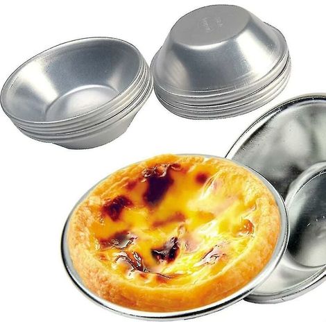 Eierkuchenform, 10 Stück, verdickte Eierkuchenform, wiederverwendbare Antihaft-Kuchenform, Eierkuchen, Pasteis de Nata, Ofenbacken, runde Puddingform (1/4)