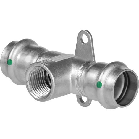 Viega Pieza en T para montaje en pared Sanpress Inox, d1 15, Rp 1/2, d2 15 acero inoxidable modelo 2317.3, 744083