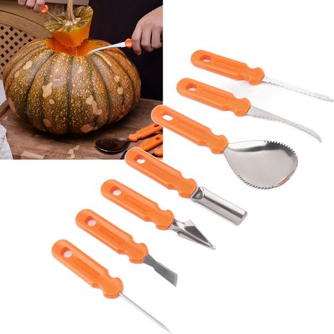 Messerset zum Schnitzen von Halloween-Kürbissen, Schnitzwerkzeuge für selbstgemachte Kürbislaternen, Tonwerkzeuge, Kürbisschneidewerkzeuge (1/5)