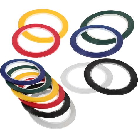 ABOOFAN 12 Pièces Cinta de Raya Fina Colores Adhesiva Resistente (1/5)