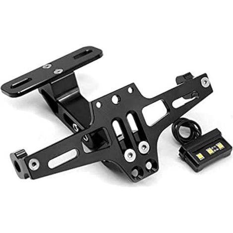 Soporte universal para matrícula de motocicleta con luz LED - Soporte de matrícula ajustable (1/5)