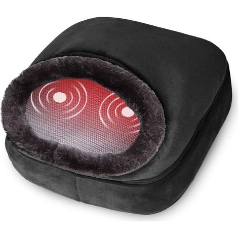 3-en-1 Masseur de Pieds Chauffant et Vibrant, Massage du Dos avec Chaleur, Coussin Chauffant rapide et 5 modes de massage, Réchauffe-pieds, soulager la douleur Cadeau Noël Homme/Femme (1/4)
