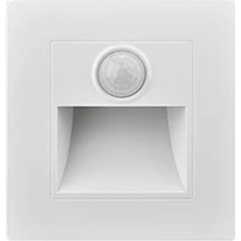 Veilleuse infrarouge à détecteur de mouvement, applique murale encastrée 3W pour escalier ou chambre, idéale pour l'intérieur et l'extérieur (blanc, jaune chaud). (1/5)