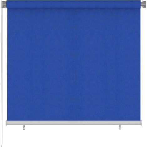 vidaXL Store roulant d'extérieur 165 (l) x 140 (H) cm bleu HDPE (1/5)