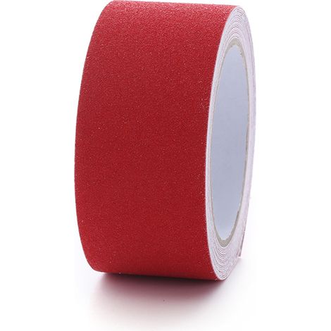 (Rojo 5 cm 5 m) Cinta antideslizante esmerilada, adecuada para tiras de seguridad en escaleras, escalones y pisos interiores y exteriores. (1/5)