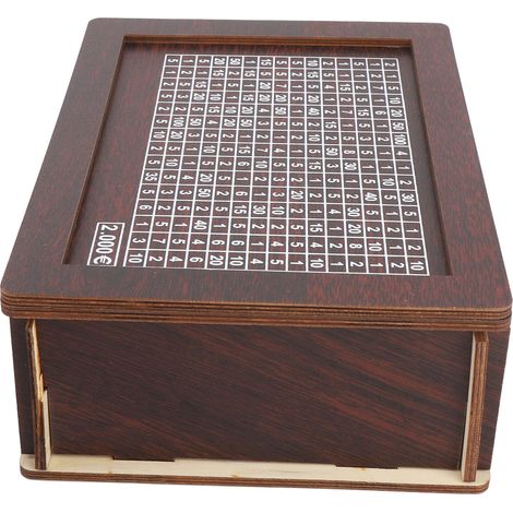 Tirelire en bois avec jeton, design créatif et fabrication de haute qualité, pour billets et pièces de monnaie (1/5)