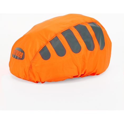 Ensemble deux pièces - Housse de pluie pour casque de vélo - Housse de casque - Imperméable - Orange/Jaune-AquaForge (1/5)