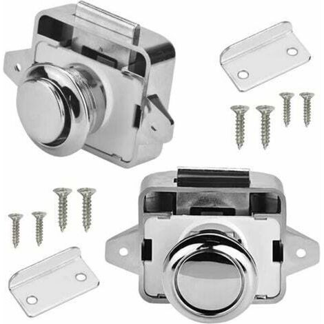 RHG Pcs Verrouillage Push Lock Verrouillage de meubles de camping-car Verrouillage de bouton de verrouillage en métal Tiroirs à verrouillage Push Lock Meubles Serrure de meubles Serrure