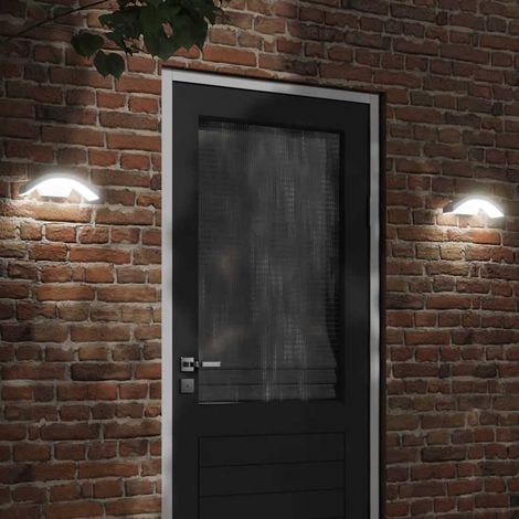 Lámparas de pared LED de exterior 2 uds aluminio fundido