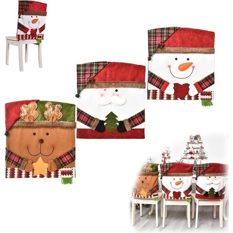 Weihnachtsstuhlhussen, weihnachtliche Stuhllehnenbezüge für die Dekoration von Heimpartys (3 Stück) (1/5)
